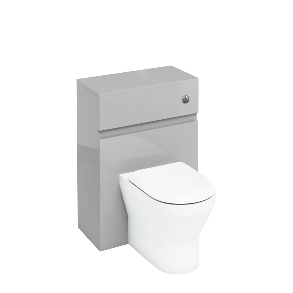 D30 back to wall WC unit with push button - Light grey